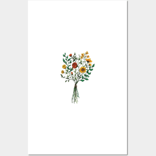 Wildflowers - Red/Orange Posters and Art